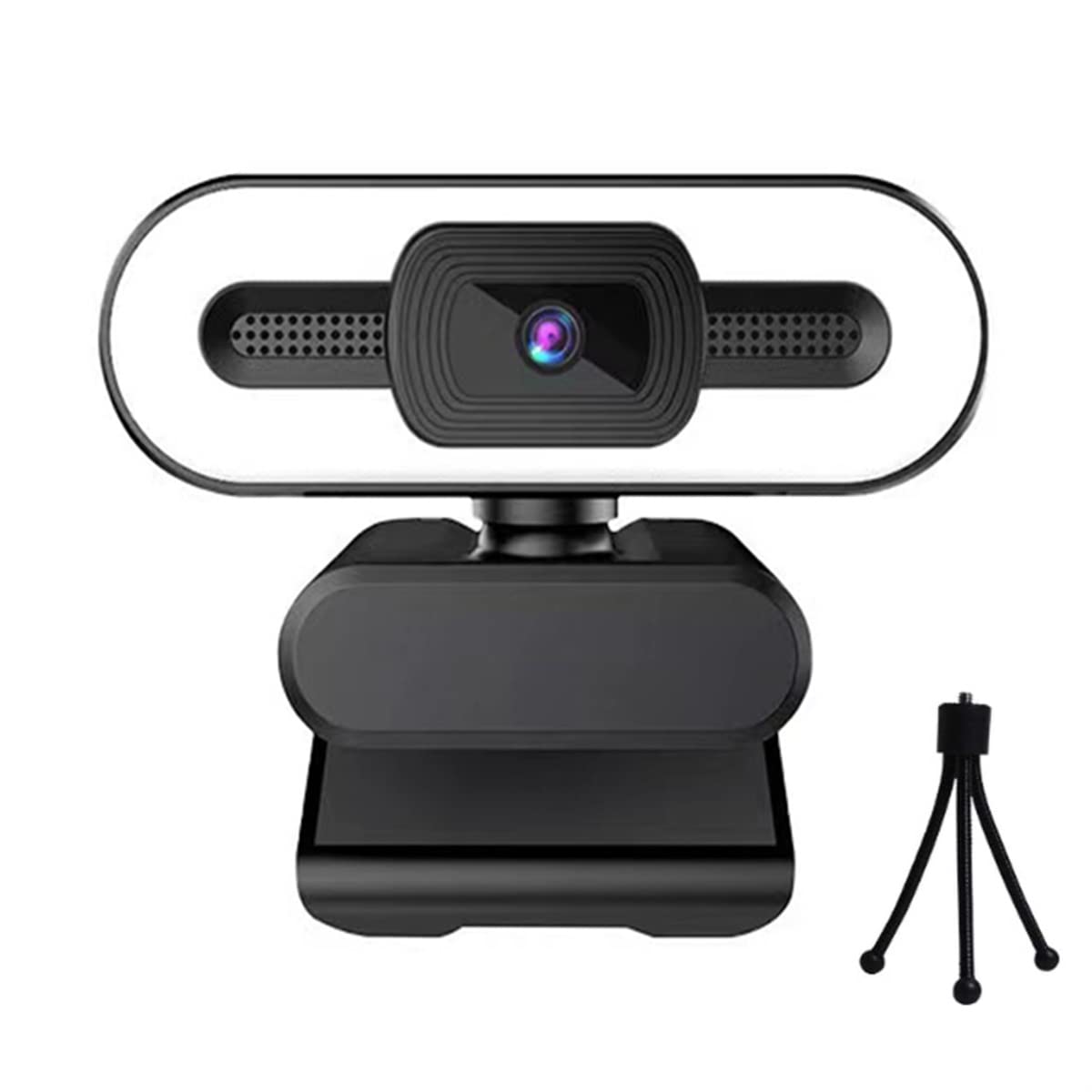 YUNSYE 4K Camera Web with Ring Light Camera for Gaming 30FPS Web Camera with Microphone-HDR-Enabled-HD Auto Light Correction Web Cam with Adjustable FOV, for Teams, Zoom, PC/Laptop/Mac/Desktop (4K)