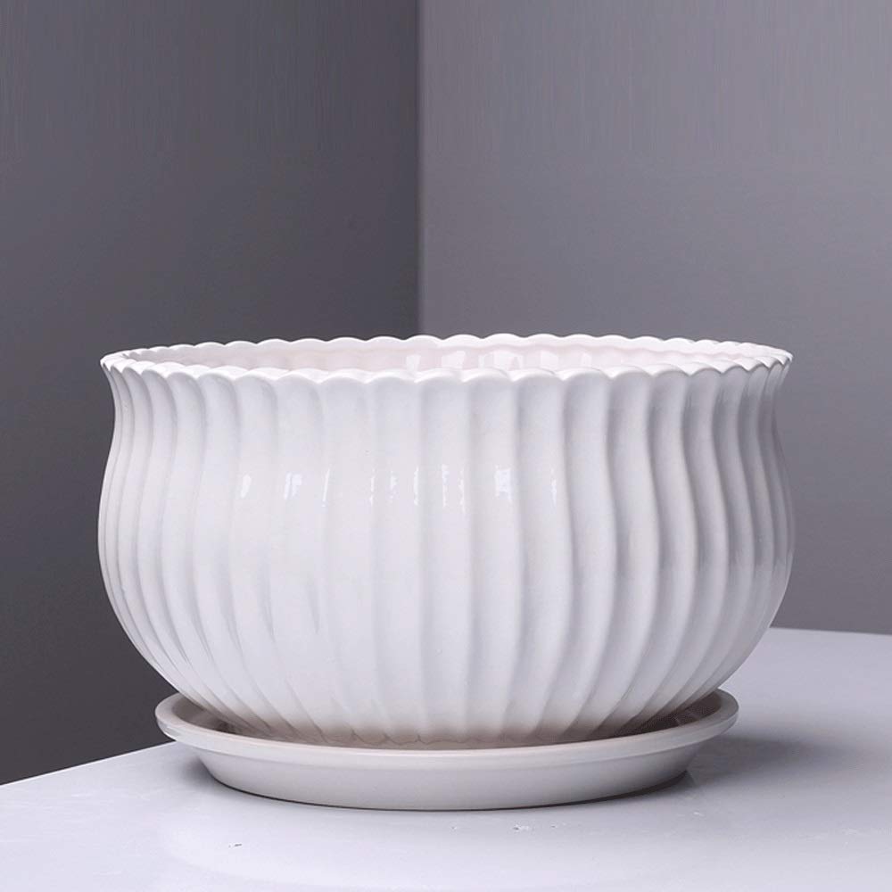 para hierbas suculentas cerámica cerámica arcilla macetas interior exterior macetas primavera porcelana maceta balcón decoración regalo jardín macetero con bandeja de goteo en recipiente decorativo