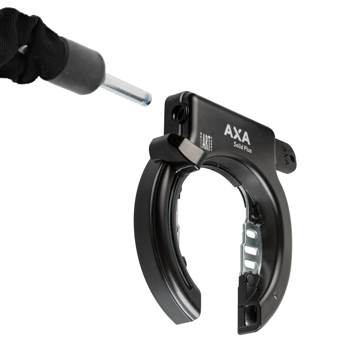 AXA Solid Plus Cadenas - Niveau de sécurité 11 - Largeur d'ouverture 57 mm - Chaîne à encastrer compatible - Clé non amovible - Noir
