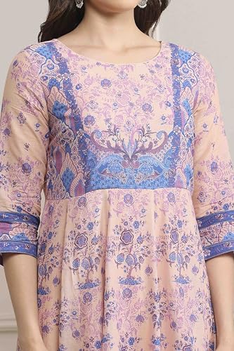 Image of BIBA Women Cotton Anarkali Printed Suit Set