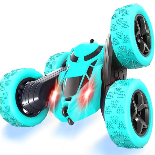 Ferngesteuertes Auto, 90 Min Spielzeit, 2.4Ghz Doppelseitig 360° drehbare RC Stunt Crawler mit Scheinwerfern, 4WD Off Road Drift RC Auto Spielzeug Geschenke für Jungen 6-12