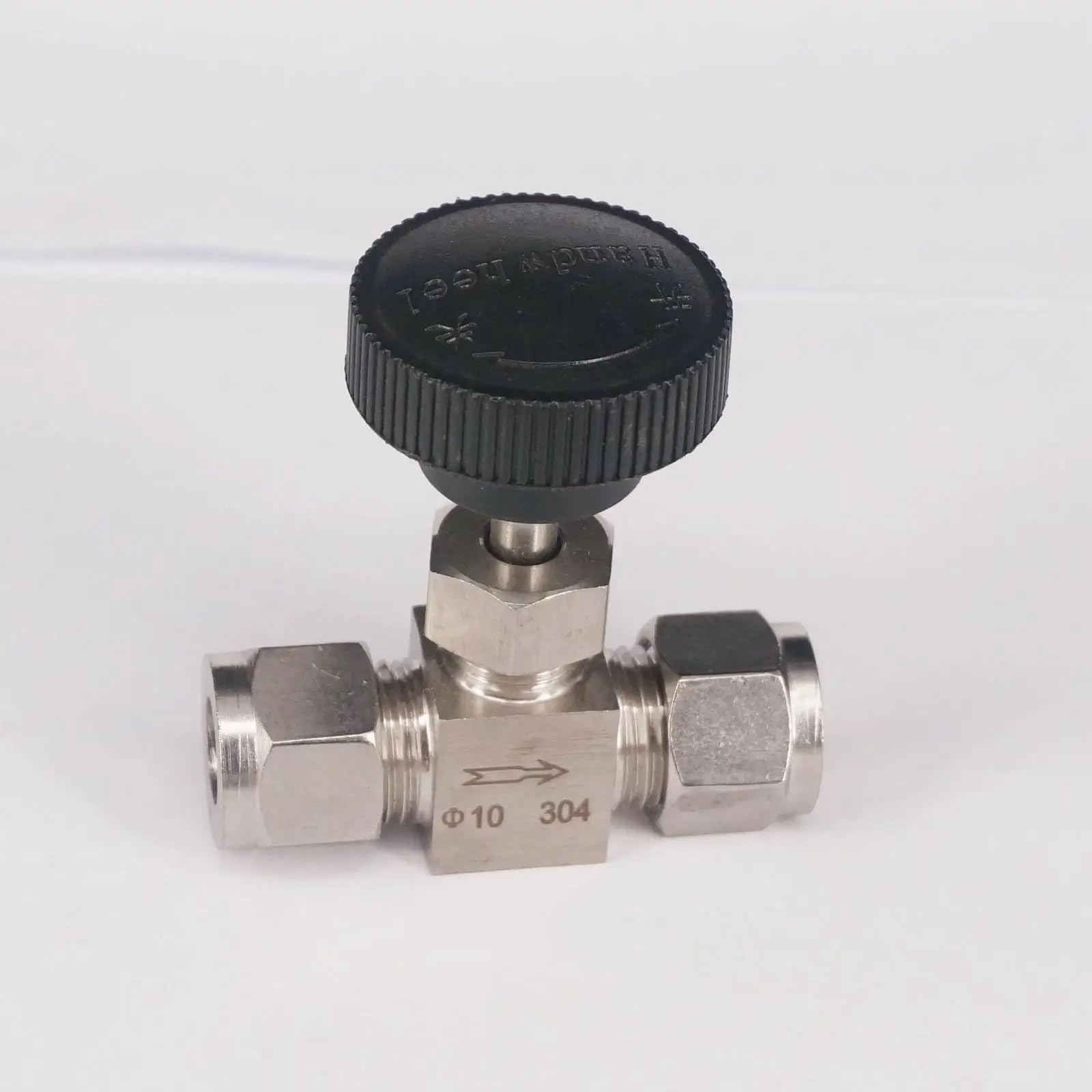 UWUKCJOKQ Fit Tube O/D 10mm 304 Stainless Steel Shut Off Valve Straight Flow Control Needle Compression Fitting 6.4 Mpa