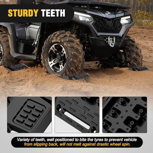 Image of Nilight Recovery Offroad Traction Boards Mini Short Emergency Tire Tracks Mats For 4WD 4X4 ATV UTV on Mud Sand Snow (2PCS Black)