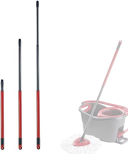 Mango telescópico de 3 secciones para O-Cedar EasyWring Sistema de limpieza de pisos de cubo de trapeador giratorio de microfibra, mango de cabeza