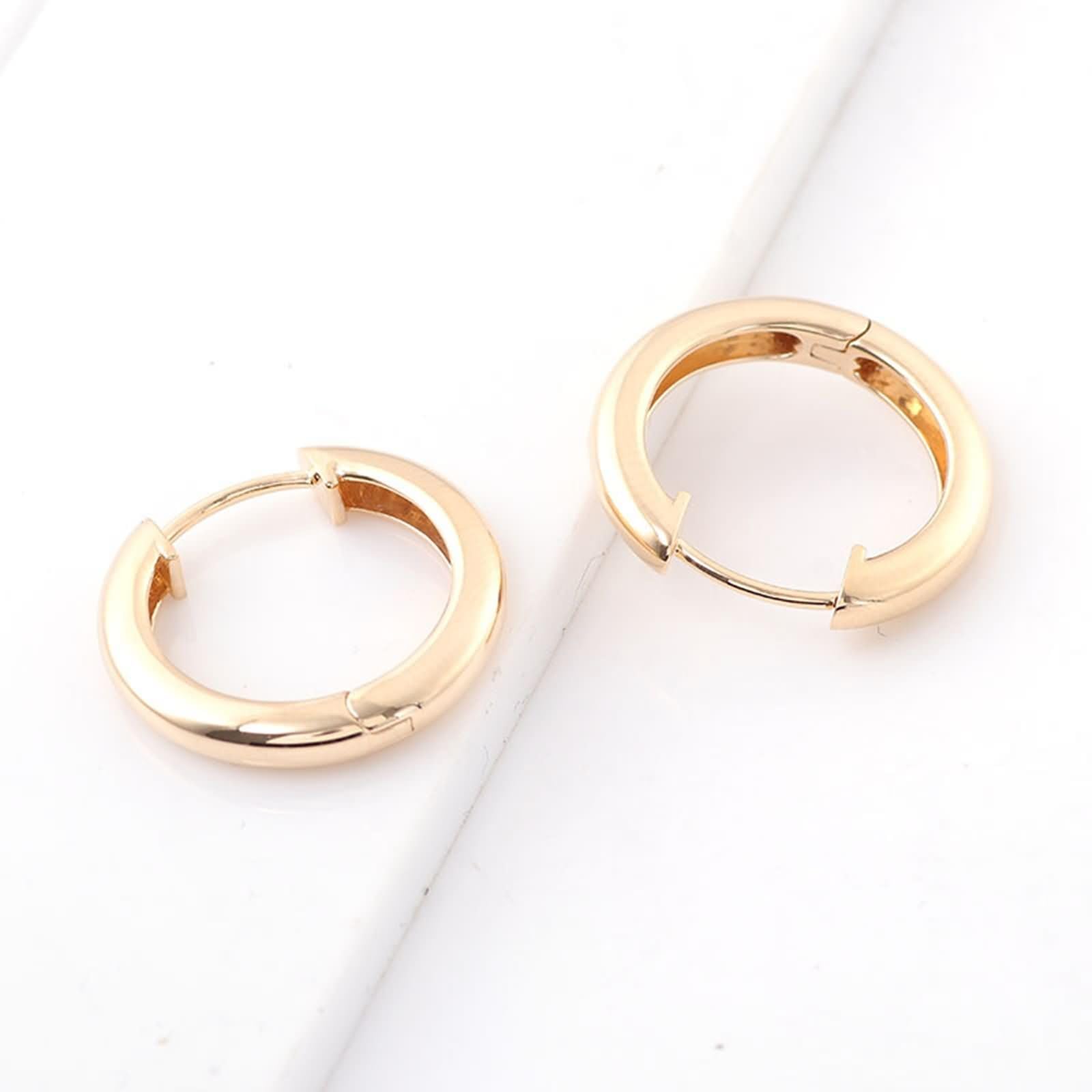 Gelbgold Ohrringe Hochzeit 375/585 / 750 für Damen, Kreis, Frauen Ohrschmuck Gold
