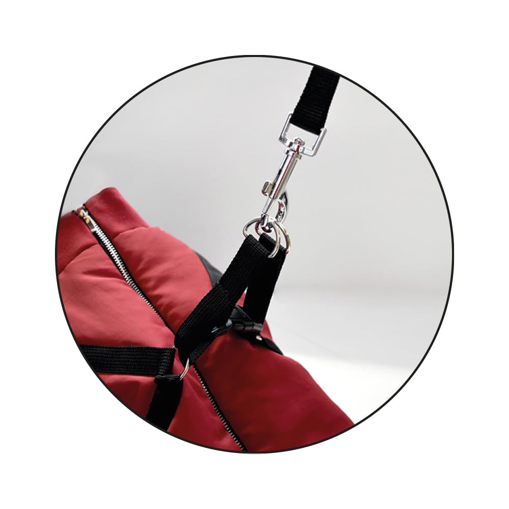 Bobby Safe Hundemantel mit integriertem Geschirr, Rückengröße 40 cm, Fleece-Innenfutter, Reißverschluss Oben, reflektierend, Schwarz