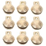 GARVALON 10 Stück Teiliges Mini Glöckchen aus Vintage Messing Tigerkopf Design Robuste Kuhglocken als Bauernhofzubehör und Haustier deko Klarer Klang zum Basteln Anhänger