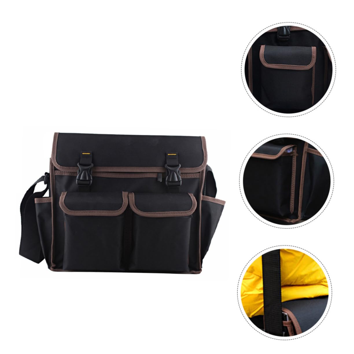 Bolsa de Herramientas de Electricista Grande Negra de Lona