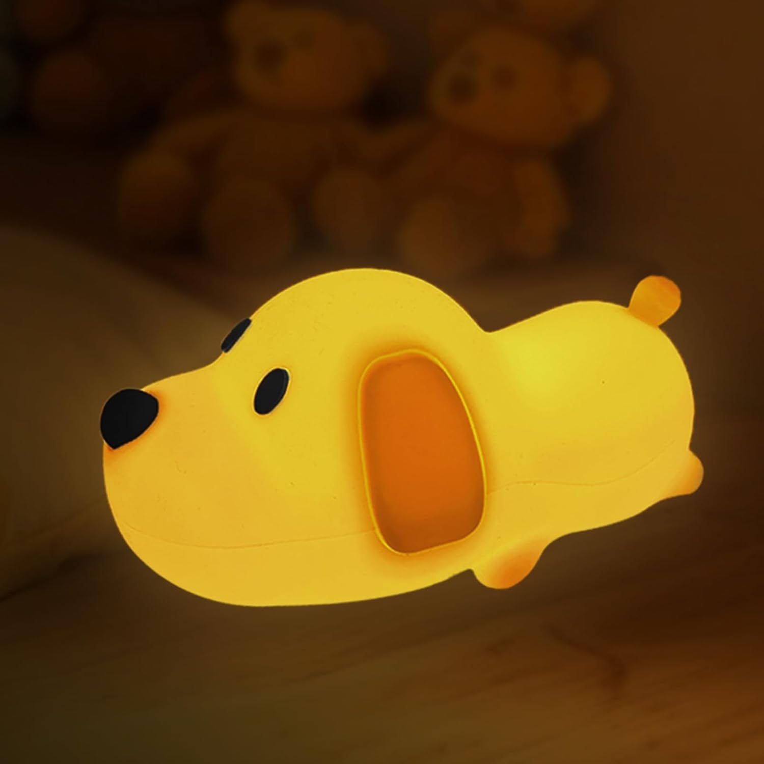 Dog Night Light, Silicone Touch Night Light Squishy Animal Lamp Bedroom Nightlight Dimmable Baby Nightlights Kids Bedside Lamps Portable Bedroom Decoration Room Accessories for Children and Toddlers