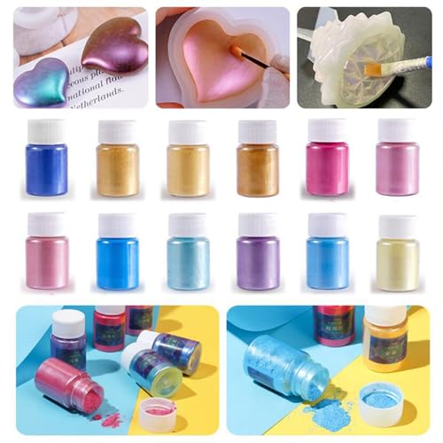 Polvo de mica de 18 colores para resina epoxi y cosmética casera 7