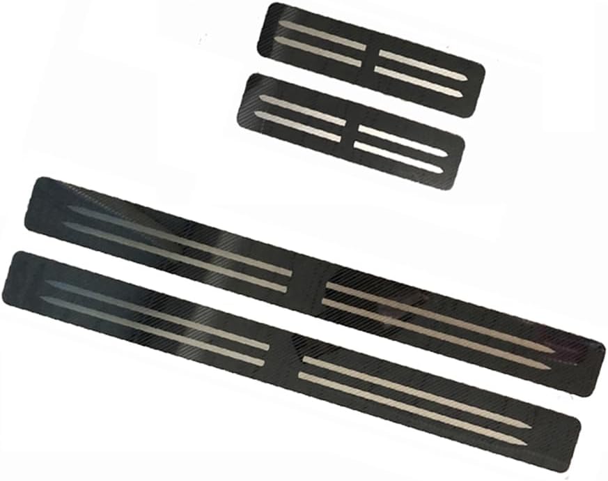 Car Door Sill Protector Scuff Plate for Renault Duster 2010–2025 2026, Front & Rear Door Entry Guard Step Panel Cover, Anti-Scratch & Wear-Resistant Carbon Fiber Texture