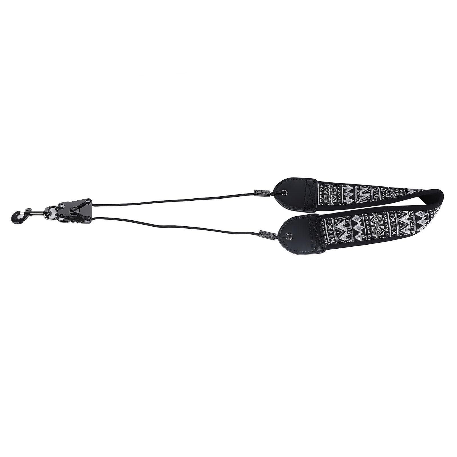 EMBROIDERY Saxophone Neck St for Alto Sax Instrument Accessories with Metal Hook TS 10 Black White EMBROIDERY Saxophone Neck StrapSaxophoneto for to (TS?10 Black White Embroidery)