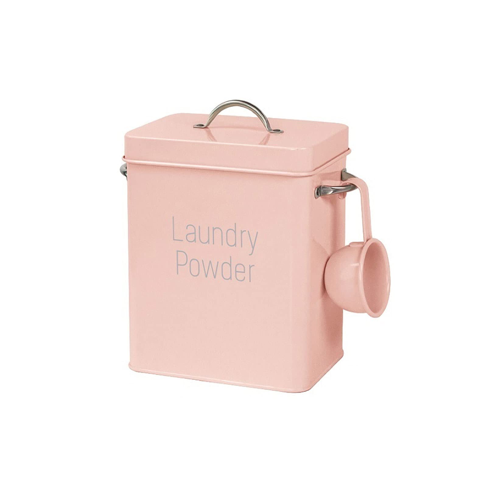 QINGGANGLING999 Kaffeedosen Eisenfutter Aufbewahrungs-Eimer, mit Deckel und Löffel, weiß blau Rosa 16 x 20 cm Kaffeegefäß Kaffeedose Luftdicht (Color : Pink)
