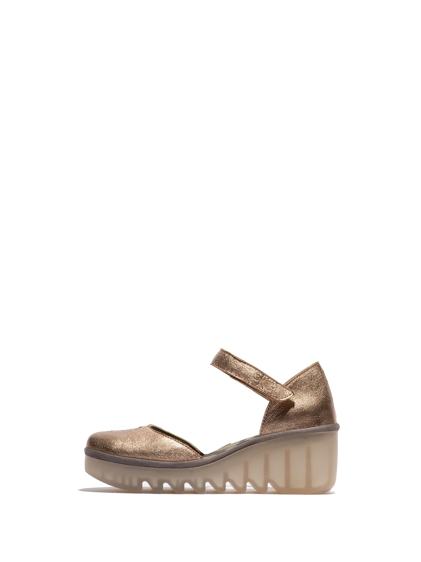 Infinity Leather Women's Gold Fly London Wedges Biso305fly Sandals Espadrille Stap Heels In | Size: 8