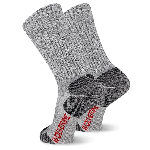 Wolverine Men's Safety Toe Work Boot Crew Socks - 2 Pairs - Durable Cushioning2