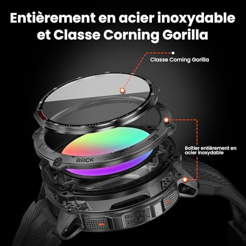 KOSPET Tank T4 Montre Connectée Homme, GPS Intégré et Cartes Hors Ligne – vue 4