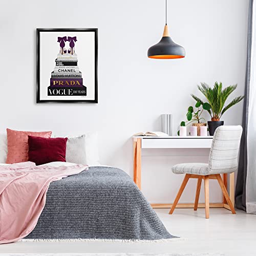 Image of Fashion Designer Shoes Bookstack, 24 x 30 Inch Canvas in Floater Frame | Stupell Industries . By Amanda Greenwood . Ready to hang . Chic giftable decor . Made in USA