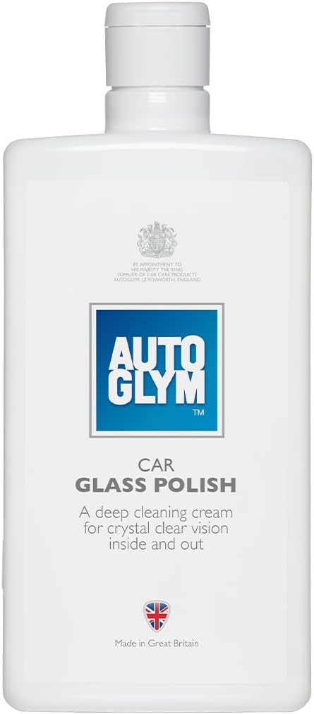 Autoglym Car Glass Polish, 500ml - Windscreen and Car Window Cleaner, Deep Cleaning Cream for Crystal Clear Vision & Streak-Free Finish Inside and Out