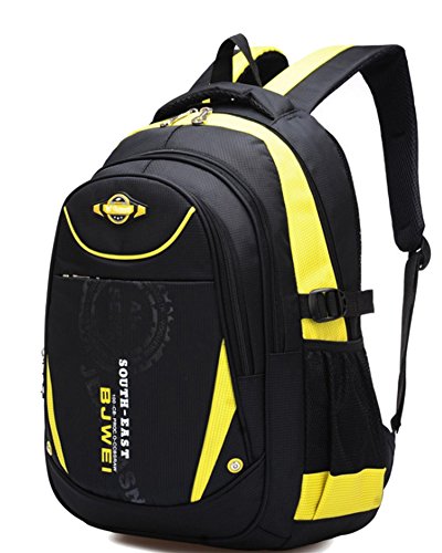 Geek-M Schulrucksack Jungen Mädchen Jugendliche Schulranzen Sportrucksack Schule Rucksack (Gelb)