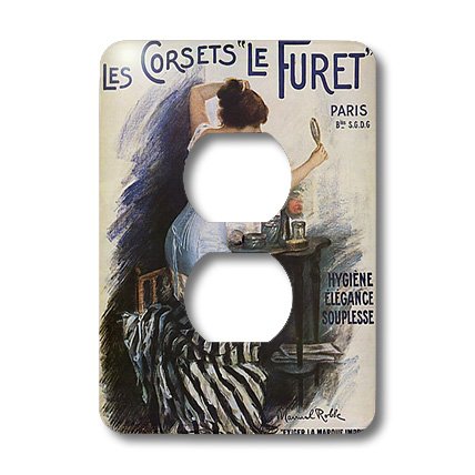 Funda para interruptor lsp_171774_6 con diseño de corsé de mujer 3dRose