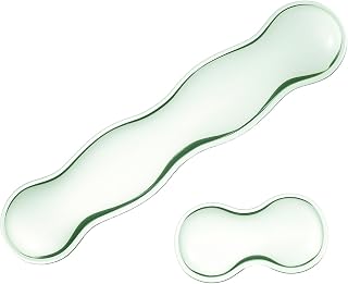 PATIKIL Gel handledsstöd, ergonomisk silikongel musmatta med handledsstöd cool pekkudde för mus dator laptop hem kontor arbete, dyna set cyan