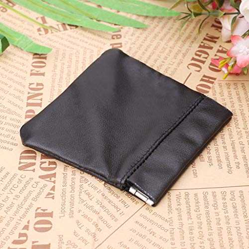 Men Ladies Genuine Leather Coin Pouch Snap Top Purse Strong Metal Spring Closure4