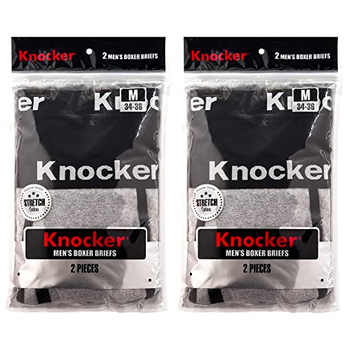 Knocker Men's 4 Pack of Stretch Cotton Color Boxer Briefs4