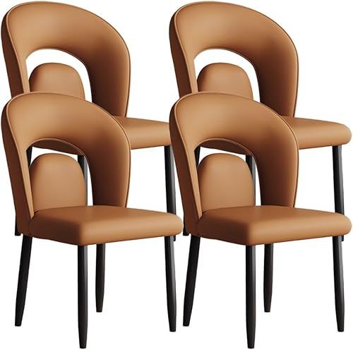 Miniatura 19 de YVYKFZD Leather Dining Chairs, Kitchen Chairs Set with Curved Back, Upholstered Dining Room Chair, Armless Comfy Side Chair, for Living Room,