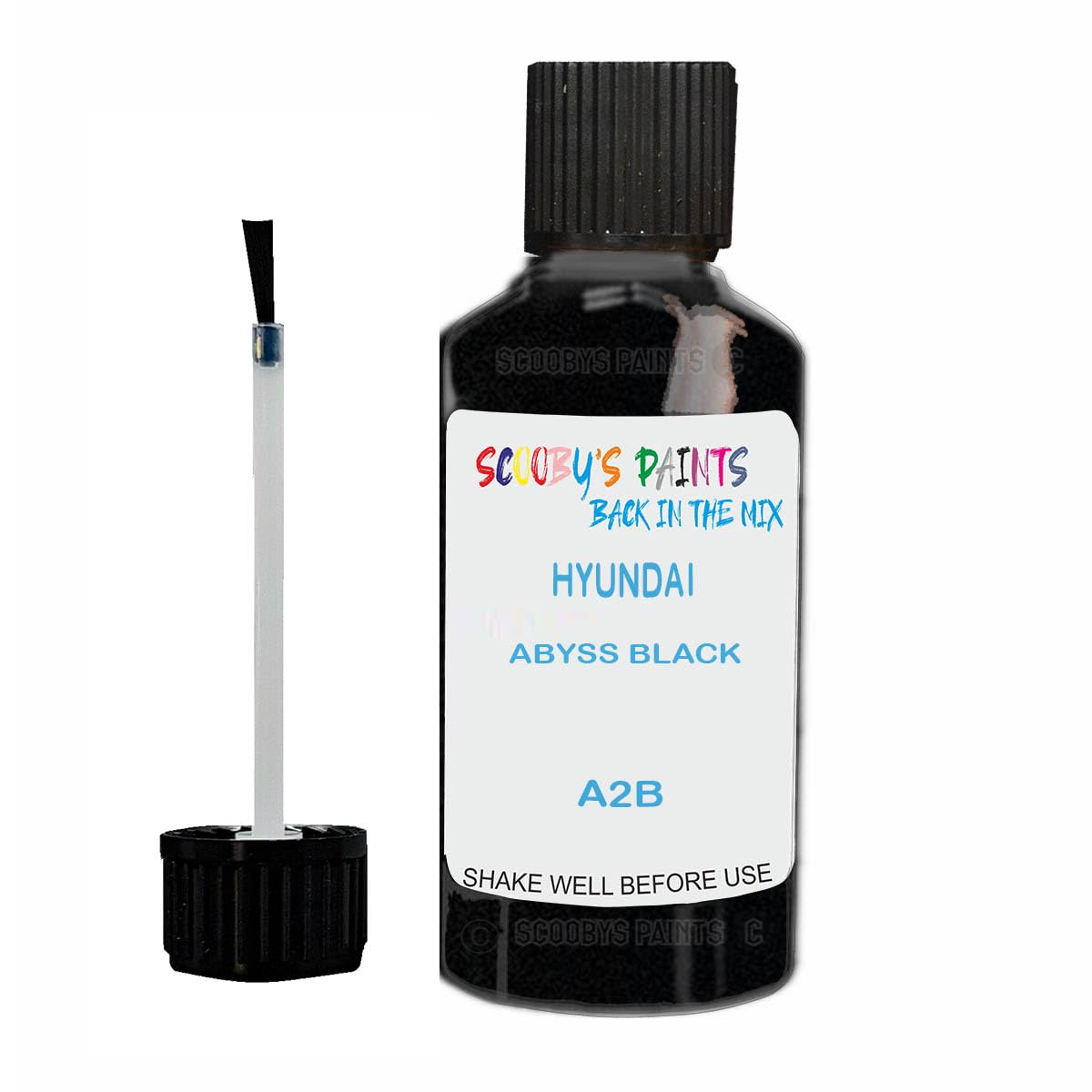 Scoobys Paints Back In The Mix Abyss Black Touch Up Paint For Hyundai A2b Metallic
