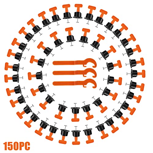LONENESSL Tile Leveling System Kit, 150pcs Reusable Tile Spacers with 3 Special Wrenches and Retrievable Steel Needle