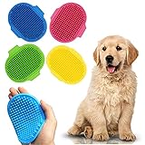 SystemsEleven - Dog Bath Brush - Pet Grooming - Massage Removal Glove - Adjustable Ring Handle