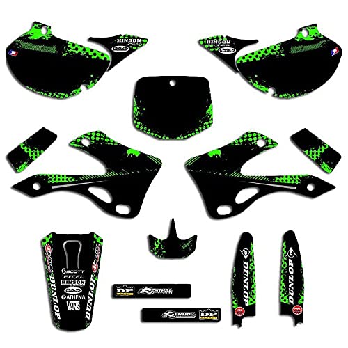 ENARUI Kit Déco Autocollant Stickers Compatible avec Kawasaki 125 250 KX KX125 KX250 1999 2000 2001 2002