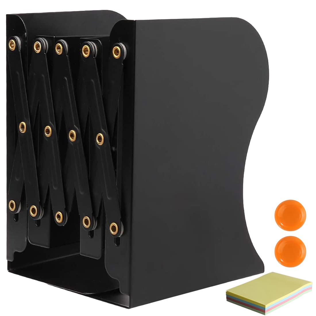 Sujeta Libros Estanteria, DIFIT Sujetalibros, Sujeta Libros Metálica, Apoyalibros Regulable, Sujetalibros Estanteria Antideslizante, Soporte Libros Estanteria para La Oficina O El Hogar, Negro