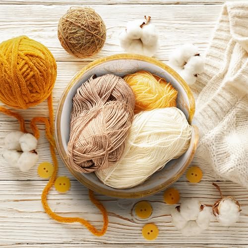Image of Handcrafted Resin Yarn Bowl, Knitting Resin Storage Bowl, Crochet Kit Organizer. (Golden)