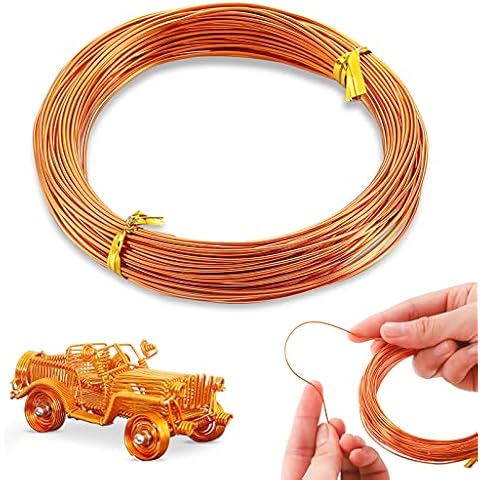 LEREATI 9 Gauge Aluminum Wire, 3mm Bendable Metal Craft Wire 32.8 Ft DIY Beading/Floral Wire for Jewelry Making, Sculpting, Dolls Skeleton, Garlands, Weaving and Wrapping (Rose Gold) Cover