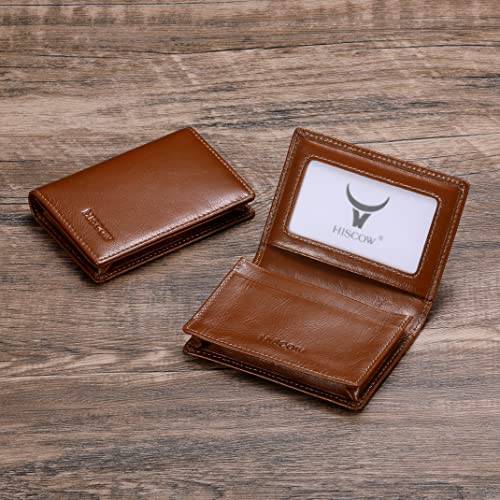 Image of HISCOW Business Card Holder with Large Compartment - Full Grain Leather