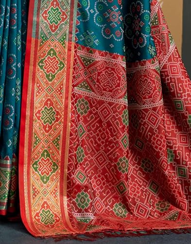 Image of MADHUHANSH Women's Cotton Linen Saree with Unstitched Blouse Piece and Floral Printed Pattern | Women Saree for Special Occasion | Stylish Modern Sarees