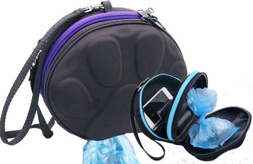 Designs PP2-00007 Dog Walker Waste Case Black with Purple Zipper