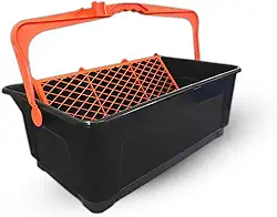 Caçamba De Pintura Reforçado P/Rolos De 46cm Capacidade 25l Profissional - Preto e Laranja