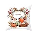 Sumeiwilly 1er Pack Halloween Leinen Kissenbezüge Dekorative Platz Dekokissen Fall Mehrfarbig Pumpkin Drucken Kissenbezüge für Couch Wohnzimmer Schlafsofa 45 x 45 cm