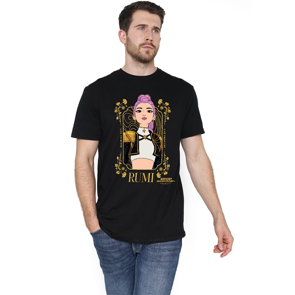 Kpop Demon Hunters Rumi Golden Frame Unisex T Shirt, Black, Medium