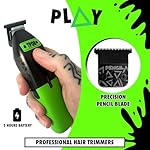 TPOB Play Barber Hair Clippers Trimmer for Men 7000 RPM with Pencil Blade Rubber Green/Black/Pink Grips (Black w/Grips) - Image 2
