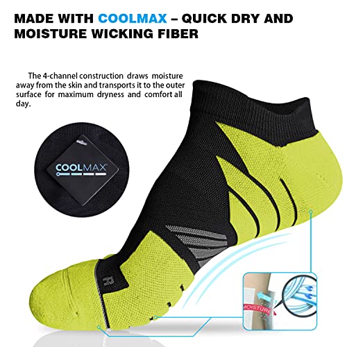 Image of Hylaea No Show Running Athletic Anti-Blister Wicking Coolmax Socks, Seamless Anti-odor