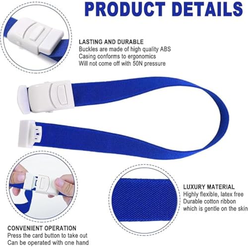 Image of Premium Elastic Medical Tourniquet Belt with Buccal /High Elasticity for Blood Collection - Adjustable, Quick-Release for Blood Collection & Emergency First Aid. (blue, Pack Of 4)