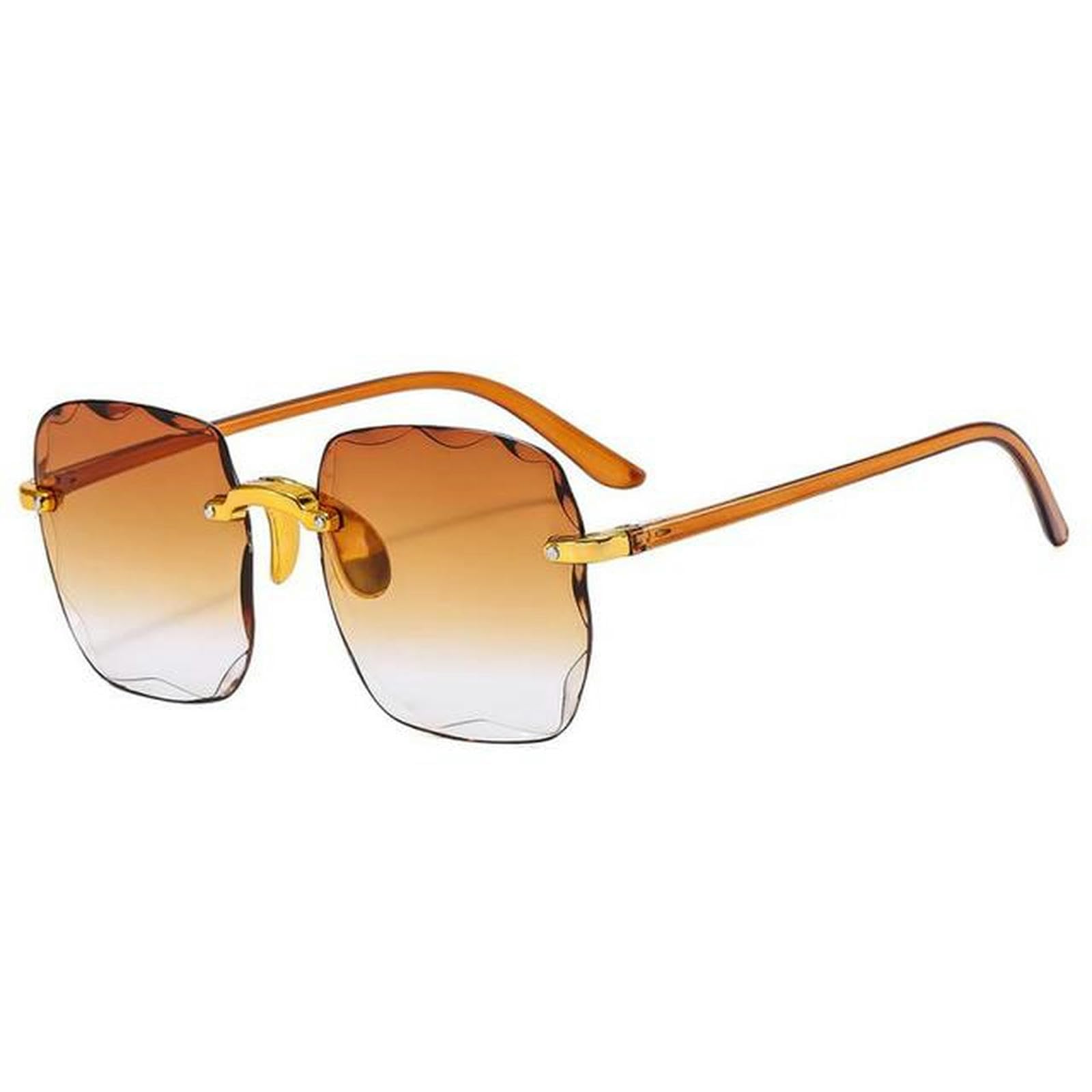 NOGRAX Okulary bezramowe kwadratowe okulary przeciwsłoneczne vintage metalowe okulary przeciwsłoneczne gradientowe okulary przeciwsłoneczne