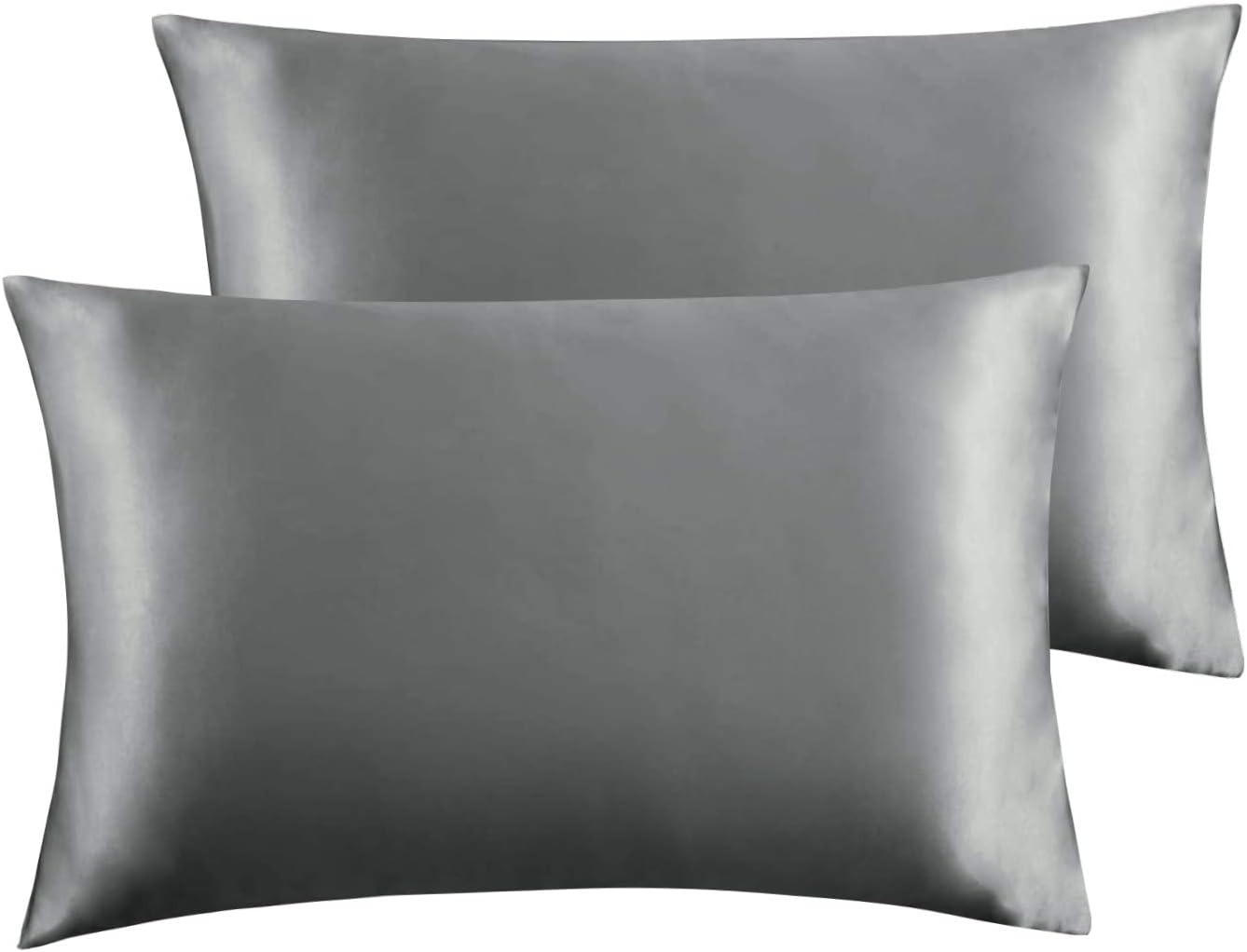 Tempcore Satin Pillowcase for Hair and Skin King Size 2-Pack,20x40 Dark Grey Pillow Cases Satin Pillow Covers with Envelope Closure(Anti Wrinkle,Wash-Resistant)