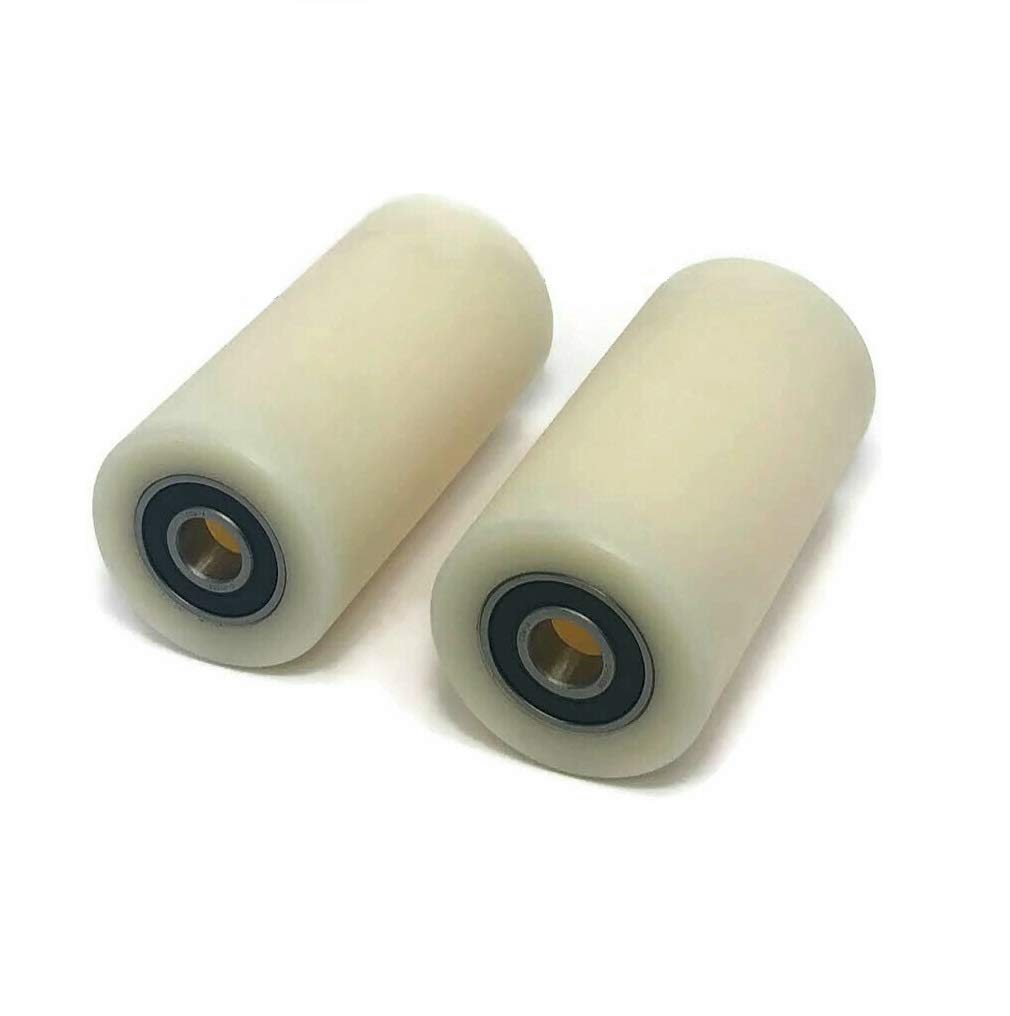 2 PCS / 2 Inch x 4 Inch Nylon Roller Wheel with Bearings CNC Guiding Wheel Flat Belt Idler 2" Diameter 4" Width 1/2 Bearing Bore