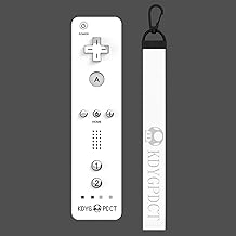 Wii Controller compatible with Nintendo Wii and Wii U Console Built in 3-Axis Motion Plus Motion Gamepad Featuring vibration and sound feedback - White with Wrist Strap