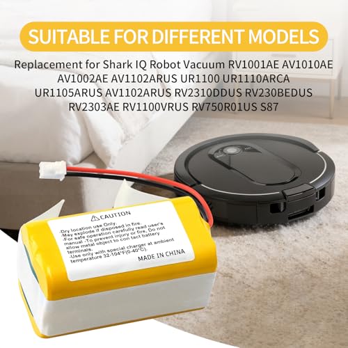 Image of RVBAT85002 Battery Replacement for Shark ION Robot RVBAT850 RV2500 RV2520 | RV2500AE RV2500S RV2520AVUS RV2520AZUS RV2520AFUS RV2520AOUS RV2520A0US Matrix UR2350S UR2505SR UR2650WS UR2500SR UR2450WD
