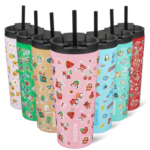 Image of BJPKPK 22 oz Coffee Tumbler with Straw, Insulated Stainless Steel Cup